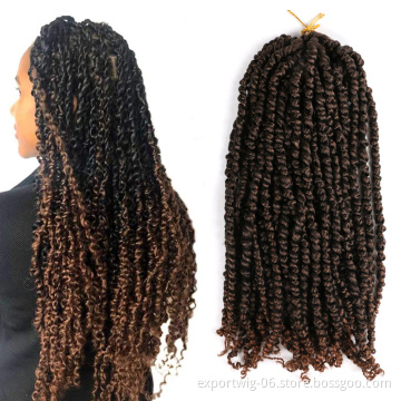 Pre twisted Passion Twist Hair Spring Twist Crochet Hair Pre looped Ombre Bohemian Synthetic Hair Extensions